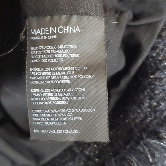 Club Monaco Black Tweed Moto Jacket - Picture 6 of 7